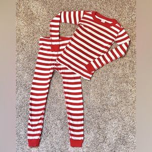 Hanna Andersson Organic Cotton Red & White Stripe Pajamas Unisex Size 130 8yrs